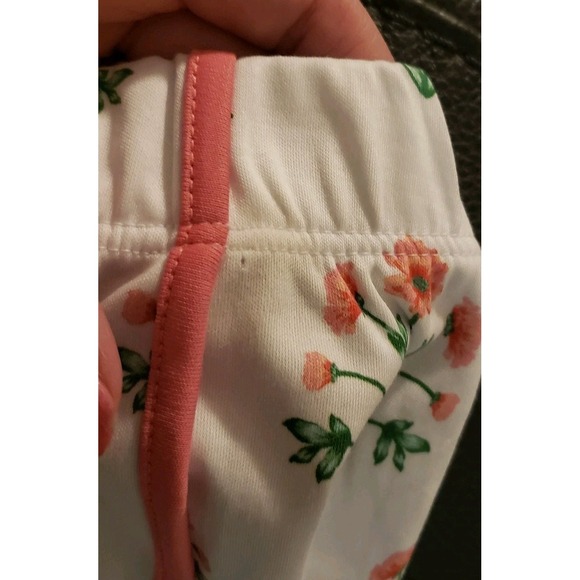 LAKE Tank Short Set Pajamas Medium Sunkissed Coral Tropical Bouquet Pima Cotton - Picture 12 of 12